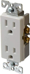 Cooper Wiring Devices - 125 VAC, 15 Amp, 5-15R NEMA Configuration, White, Industrial Grade, Self Grounding Duplex Receptacle - 1 Phase, 2 Poles, 3 Wire, Flush Mount, Chemical and Impact Resistant - Benchmark Tooling