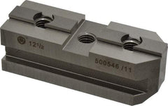 Bison - 12 to 12-1/2" Chuck Diam Compatibility, Steel Tongue & Groove Hard Lathe Master Jaws - 3/4" Groove Width, 1.5748" Wide x 4.3307" Long x 1.5354" High - Benchmark Tooling