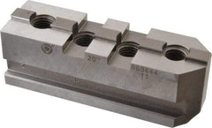 Bison - 20" Max Chuck Diam Compatibility, Steel Tongue & Groove Hard Lathe Master Jaws - 3/4" Groove Width, 2.0472" Wide x 6.6142" Long x 2.3228" High - Benchmark Tooling