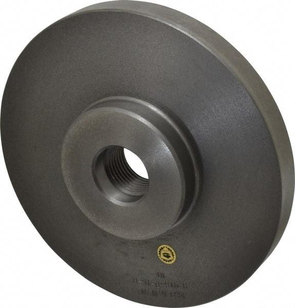 Bison - Adapter Back Plate for 8" Diam Self Centering Lathe Chucks - 1-1/2 - 8 Mount, 1-1/2" Through Hole Diam, 3.583mm ID, 8.11" OD, 0.866" Flange Height, Cast Iron - Benchmark Tooling