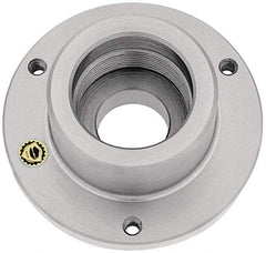 Bison - Adapter Back Plate for 4" Diam Self Centering Lathe Chucks - 1-1/2 - 8 Mount, 1.515" Through Hole Diam, 1.771mm ID, 4" OD, 0.51" Flange Height, Steel - Benchmark Tooling