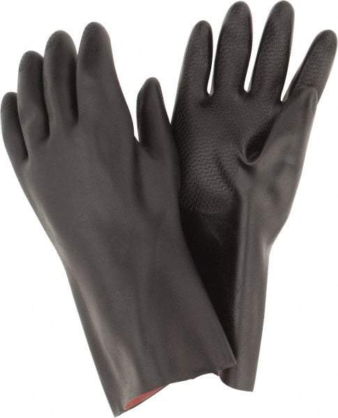 MAPA Professional - Size 2XL (11), 14" Long, 30 mil Thick, Neoprene Chemical Resistant Gloves - Textured Finish, Gauntlet Cuff, Black - Benchmark Tooling