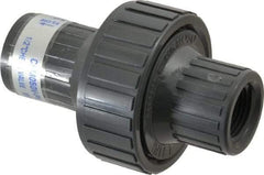Plast-O-Matic - 1/2" PVC Check Valve - Inline, FNPT x FNPT, 150 WOG - Benchmark Tooling