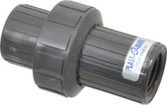 Plast-O-Matic - 1" PVC Check Valve - Inline, FNPT x FNPT, 150 WOG - Benchmark Tooling