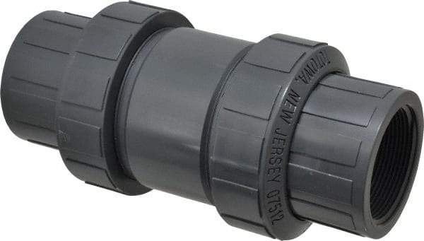Plast-O-Matic - 2" PVC Check Valve - Inline, FNPT x FNPT, 150 WOG - Benchmark Tooling