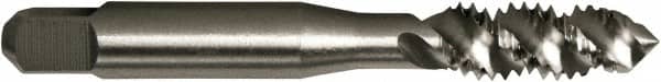 Vermont Tap & Die - #8-32 UNC 3 Flute 2B Plug Spiral Flute Tap - High Speed Steel, Bright Finish, 2-1/8" OAL, Right Hand Flute, Right Hand Thread, H3, Series 5155 - Exact Industrial Supply