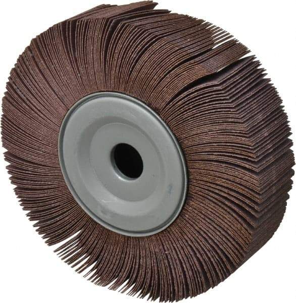 Merit Abrasives - 8" Diam, 80 Grit Aluminum Oxide Unmounted Flap Wheel - 1" Hole, 2" Wide, Coated, Medium Grade, 4,500 Max RPM , Cloth Backing - Benchmark Tooling