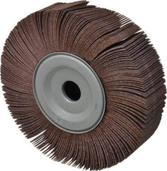 Merit Abrasives - 8" Diam, 80 Grit Aluminum Oxide Unmounted Flap Wheel - 1" Hole, 2" Wide, Coated, Medium Grade, 4,500 Max RPM , Cloth Backing - Benchmark Tooling