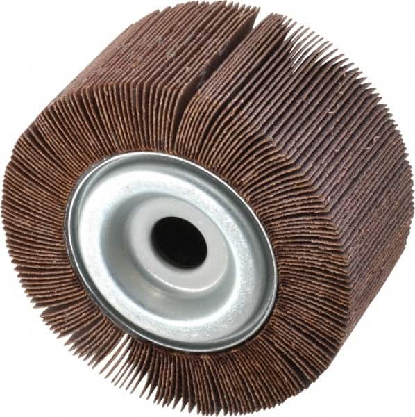 Merit Abrasives - 4" Diam, 80 Grit Aluminum Oxide Unmounted Flap Wheel - 5/8" Hole, 2" Wide, Coated, Medium Grade, 12,000 Max RPM , Cloth Backing - Benchmark Tooling