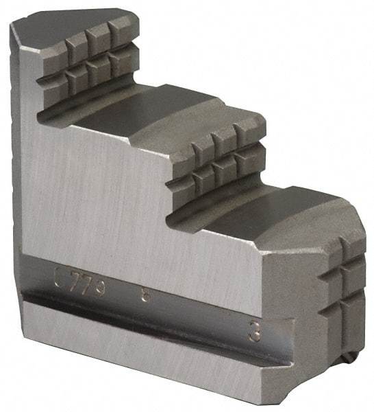 Bison - 3 to 3-1/2" Chuck Diam Compatibility, Steel Master Jaws - 0.51" Wide x 1.3385" Long x 1.18" High - Benchmark Tooling