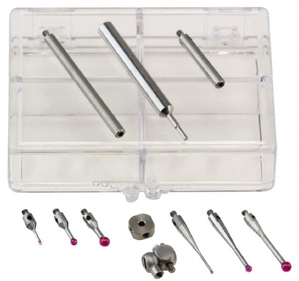 Fowler - 11 Piece, CMM Stylus Kit - Include 2 Extensions, 6 Assorted Probes, 8mm Swivel, Cross Head, Custom Fit Case, Stylus Wrench - Benchmark Tooling