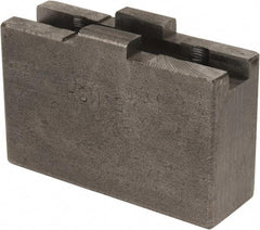 H & R Manufacturing - 5 to 6" Chuck Capacity, Tongue & Groove Attachment, Square Soft Lathe Chuck Jaw - Steel, 1-1/4" Btw Mount Hole Ctrs, 2-3/16" Long x 3/4" Wide x 1-3/8" High, 5/16" Groove - Benchmark Tooling