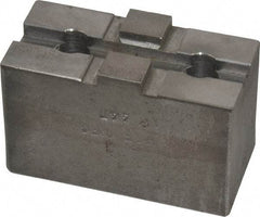 H & R Manufacturing - 5 to 6" Chuck Capacity, Tongue & Groove Attachment, Square Soft Lathe Chuck Jaw - Steel, 1-1/2" Btw Mount Hole Ctrs, 2-5/8" Long x 1-1/4" Wide x 1-5/8" High, 5/16" Groove - Benchmark Tooling