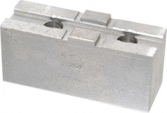 H & R Manufacturing - 10" Chuck Capacity, Tongue & Groove Attachment, Square Soft Lathe Chuck Jaw - Steel, 2-1/8" Btw Mount Hole Ctrs, 4-1/4" Long x 1-1/2" Wide x 1-7/8" High, 1/2" Groove - Benchmark Tooling