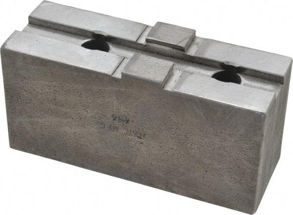 H & R Manufacturing - 12" Chuck Capacity, Tongue & Groove Attachment, Square Soft Lathe Chuck Jaw - Steel, 2-1/2" Btw Mount Hole Ctrs, 4-7/8" Long x 1-3/4" Wide x 2-3/8" High, 1/2" Groove - Benchmark Tooling