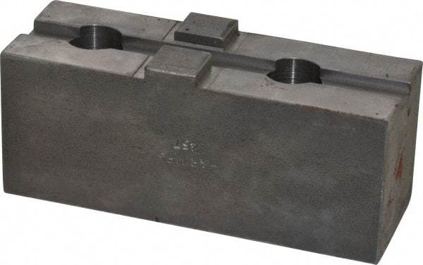 H & R Manufacturing - 18 to 21" Chuck Capacity, Tongue & Groove Attachment, Square Soft Lathe Chuck Jaw - Steel, 3" Btw Mount Hole Ctrs, 5-5/8" Long x 2" Wide x 2-5/16" High, 1/2" Groove - Benchmark Tooling