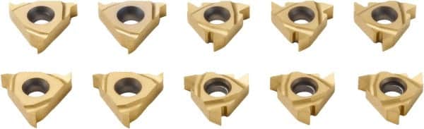 Seco - 16ER & 16NR Internal/External Right Hand Partial Profile 55° Laydown Threading Insert - Grade CP500, TiAlN/TiN Coated Carbide, 9.525" Inscribed Circle - Benchmark Tooling