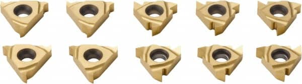 Seco - 16ER & 16NR Internal/External Right Hand Partial Profile 60° Laydown Threading Insert - Grade CP500, TiAlN/TiN Coated Carbide, 9.525" Inscribed Circle - Benchmark Tooling