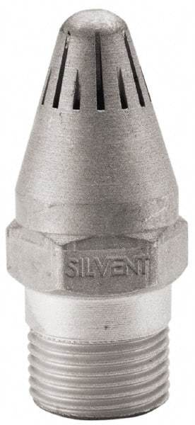 Silvent - Blow Gun High Force Nozzle - 3/8 MPT, 1.81" Hose Length, Aluminum, 145 psi, 238°F - Benchmark Tooling