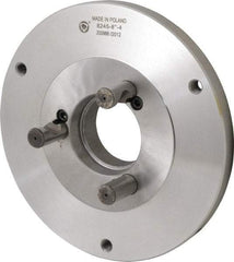 Bison - Adapter Back Plate for 8" Diam Self Centering Lathe Chucks - D1-4 Mount, 2.165" Through Hole Diam, 4.33mm ID, 7.87" OD, 0.63" Flange Height, Steel - Benchmark Tooling