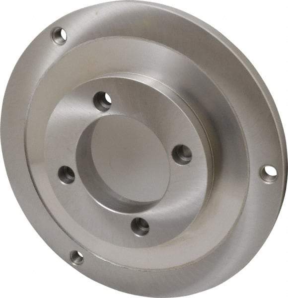 Bison - Adapter Back Plate for 12-1/2" Diam Self Centering Lathe Chucks - A2-6 Mount, 4.055" Through Hole Diam, 7.076mm ID, 12.04" OD, 3/4" Flange Height, Steel - Benchmark Tooling