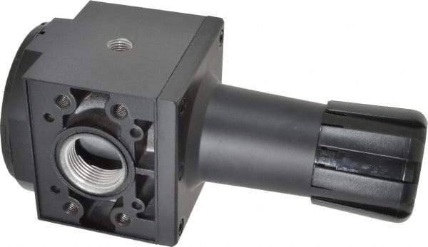 Parker - 1 NPT Port, 300 CFM, Aluminum Heavy-Duty Regulator - 2 to 125 psi Range, 250 Max psi Supply Pressure, 1/4" Gauge Port Thread, 3.62" Wide x 8.46" High - Benchmark Tooling