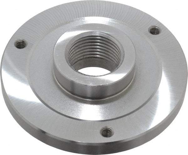 Bison - Adapter Back Plate for 5" Diam Self Centering Lathe Chucks - 1-1/2 - 8 Mount, 1.515" Through Hole Diam, 2.164mm ID, 5" OD, 0.51" Flange Height, Steel - Benchmark Tooling