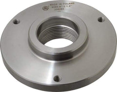 Bison - Adapter Back Plate for 6-1/4" Diam Self Centering Lathe Chucks - 2-1/4 - 8 Mount, 2.26" Through Hole Diam, 3.385mm ID, 38139" OD, 0.59" Flange Height, Steel - Benchmark Tooling