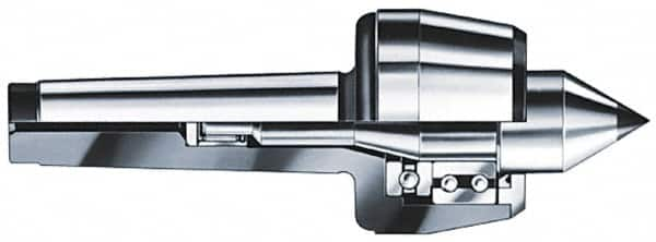 Rohm - MT5 Taper Shank, 3.54" Head Diam Carbide Tipped Live Center - 3,000 Max RPM, 2.76" Head Length, 1.5748" Point Diam, 1.988" Point Len, 2,200 Lb Max Workpc, 10.18" OAL, Standard Point - Benchmark Tooling