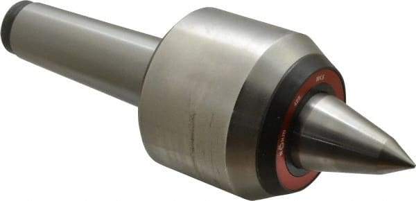 Rohm - MT5 Taper Shank, 3.74" Head Diam Live Center - 6,000 Max RPM, 3.32" Head Length, 1.65" Point Diam, 2.323" Point Len, 4,400 Lb Max Workpc, 11.01" OAL, Long Point - Benchmark Tooling