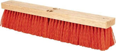 PRO-SOURCE - 18" Heavy Duty Synthetic Push Broom - 4" Bristle Length, Wood Block, Threaded Handle Connection - Benchmark Tooling