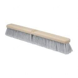 PRO-SOURCE - 24" General Purpose Polypropylene Push Broom - 3" Bristle Length, Plastic Block, Bolt-On Handle Connection, Handle Sold Separately - Benchmark Tooling