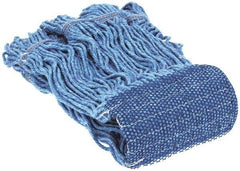 PRO-SOURCE - 5" Blue Head Band, Small Blended Fiber Loop End Mop Head - 4 Ply, Clamp Jaw Connection, Use for General Purpose - Benchmark Tooling