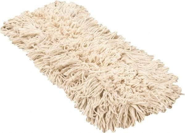 PRO-SOURCE - 18" Long x 3-1/2" Wide Yarn Blend Dust Mop Head - Snap-On, Blue, Looped Head, Launderable - Benchmark Tooling