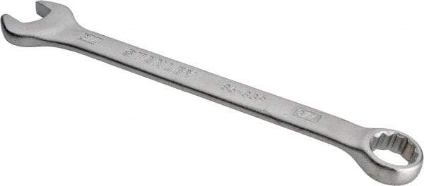 Stanley - 3/4" 12 Point Combination Wrench - 15° Head Angle, 9" OAL, Steel, Satin Finish - Benchmark Tooling