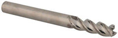 Niagara Cutter - 1/4", 3/4" LOC, 1/4" Shank Diam, 2-1/2" OAL, 3 Flute, Solid Carbide Square End Mill - Single End, Uncoated, Spiral Flute, 45° Helix, Centercutting, Right Hand Cut, Right Hand Flute, Series A345 - Benchmark Tooling