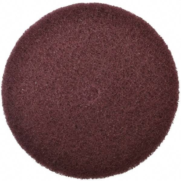 3M - 6" Fine Grade Aluminum Oxide Deburring Disc - 1/2" Center Hole, Arbor Connection, Maroon, 4,000 Max RPM - Benchmark Tooling