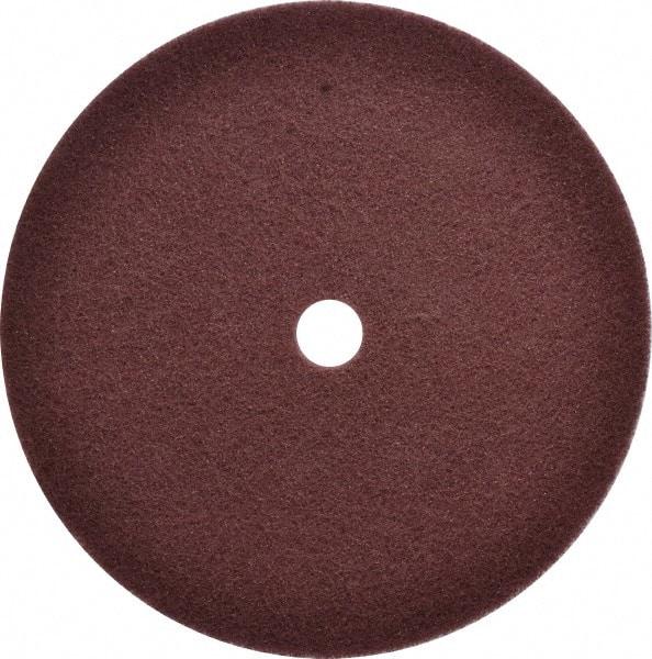 3M - 12" Fine Grade Aluminum Oxide Deburring Disc - 1-1/4" Center Hole, Arbor Connection, Maroon, 1,900 Max RPM - Benchmark Tooling