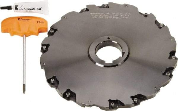Kennametal - Arbor Hole Connection, 2-25/32" Depth of Cut, 8" Cutter Diam, Indexable Slotting Cutter - Benchmark Tooling