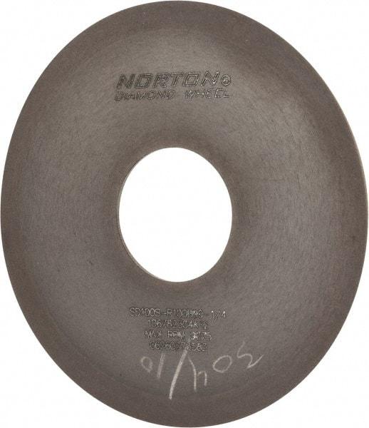 Norton - 4" Diam x 1-1/4" Hole x 1/16" Thick, 100 Grit Surface Grinding Wheel - Diamond, Type 1A1, Fine Grade, Resinoid Bond - Benchmark Tooling