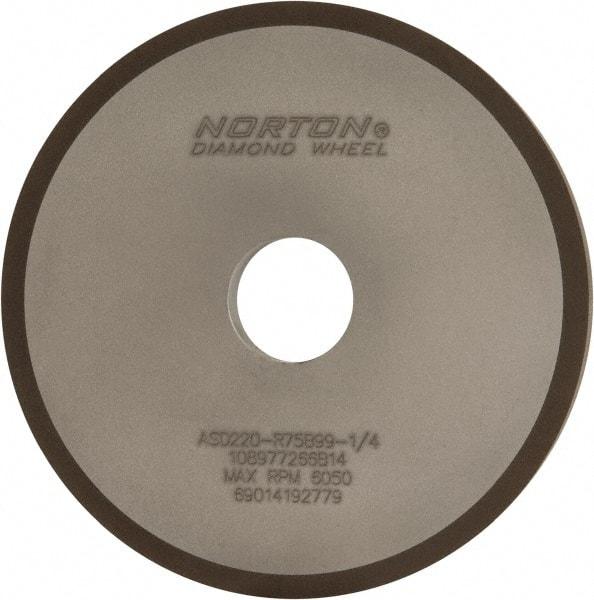 Norton - 6" Diam x 1-1/4" Hole x 1/2" Thick, 220 Grit Surface Grinding Wheel - Diamond, Type 1A1, Very Fine Grade, Resinoid Bond - Benchmark Tooling