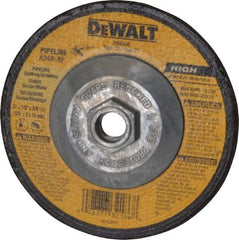DeWALT - 24 Grit, 5" Wheel Diam, 1/8" Wheel Thickness, Type 27 Depressed Center Wheel - Aluminum Oxide, R Hardness, 12,200 Max RPM, Compatible with Angle Grinder - Benchmark Tooling