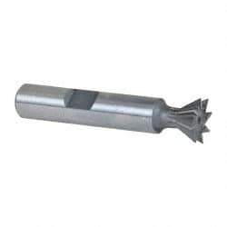 Keo - 1/2" Diam x 7/32" Width of Cut, 60° Included Angle, Cobalt Dovetail Cutter - 3/8" Shank Diam, 2-1/8" Overall Length, Weldon Flat, Uncoated - Benchmark Tooling