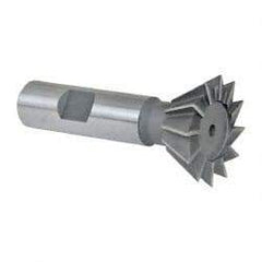 Keo - 1-3/8" Diam x 9/16" Width of Cut, 60° Included Angle, Cobalt Dovetail Cutter - 5/8" Shank Diam, 2-7/8" Overall Length, Weldon Flat, Uncoated - Benchmark Tooling