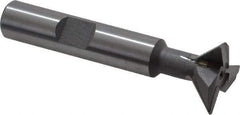 Keo - 3/4" Diam x 1/4" Width of Cut, 45° Included Angle, Carbide-Tipped Dovetail Cutter - 3/8" Shank Diam, 2-1/4" Overall Length, 0.02" Corner Radius, Weldon Flat, Uncoated - Benchmark Tooling