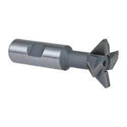 Keo - 1-1/2" Diam x 1/2" Width of Cut, 45° Included Angle, Carbide-Tipped Dovetail Cutter - 3/4" Shank Diam, 3-1/4" Overall Length, 0.02" Corner Radius, Weldon Flat, Uncoated - Benchmark Tooling