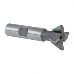 Keo - 1" Diam x 3/8" Width of Cut, 60° Included Angle, Carbide-Tipped Dovetail Cutter - 1/2" Shank Diam, 2-1/2" Overall Length, 0.02" Corner Radius, Weldon Flat, Uncoated - Benchmark Tooling