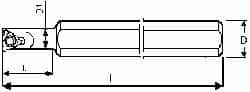 Carmex - Internal Thread, Left Hand Cut, 12mm Shank Width x 12mm Shank Height Indexable Threading Toolholder - 100mm OAL, 06IL Insert Compatibility, SI Toolholder - Benchmark Tooling