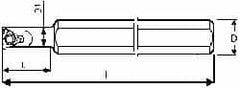 Carmex - Internal Thread, Left Hand Cut, 12mm Shank Width x 12mm Shank Height Indexable Threading Toolholder - 100mm OAL, 06IL Insert Compatibility, SI Toolholder - Benchmark Tooling