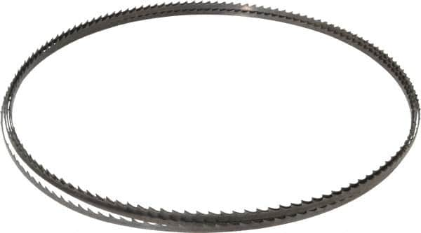 Starrett - 4 TPI, 14' Long x 1/4" Wide x 0.025" Thick, Welded Band Saw Blade - Carbon Steel, Toothed Edge, Raker Tooth Set, Flexible Back, Contour Cutting - Benchmark Tooling